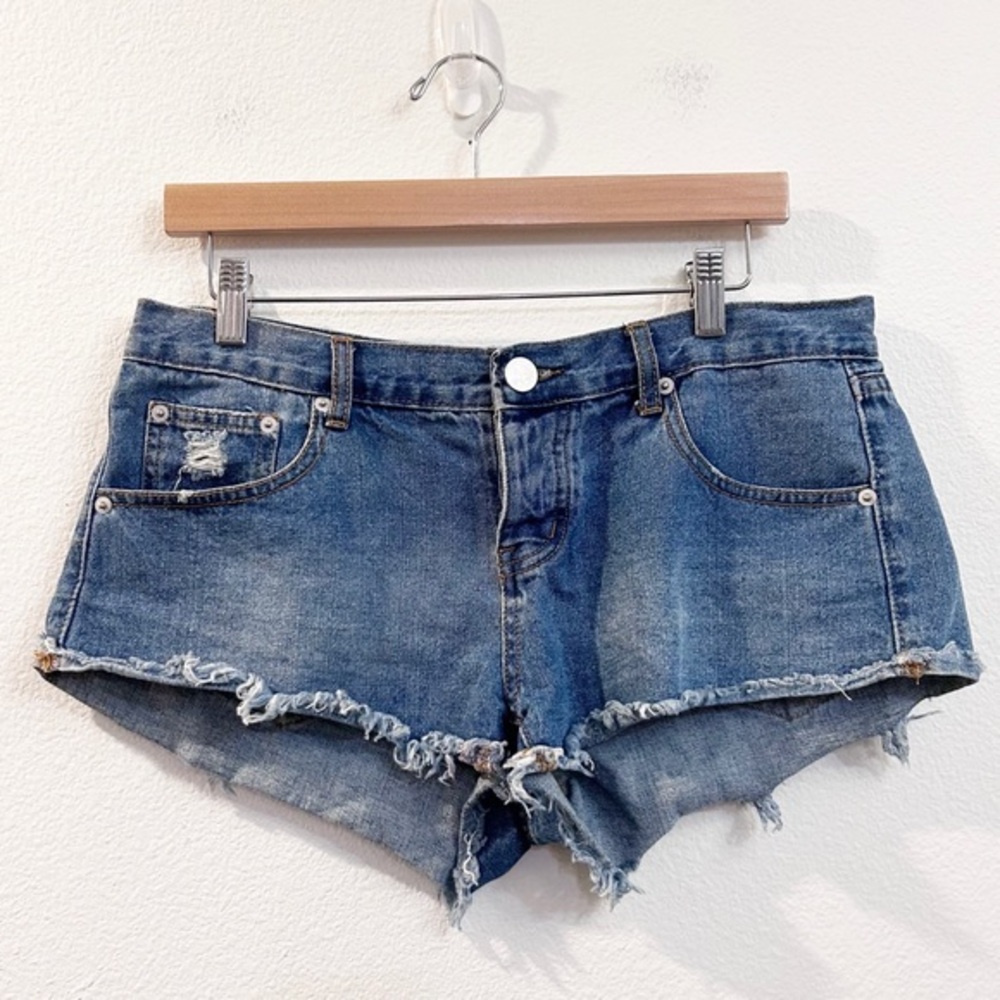 Superdown‎ Midrise Distressed Denim Cutoff Shorts Size 28